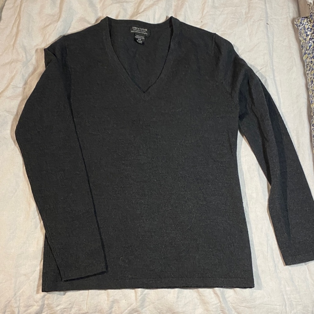 Banana Republic Charcoal V-Neck Sweater